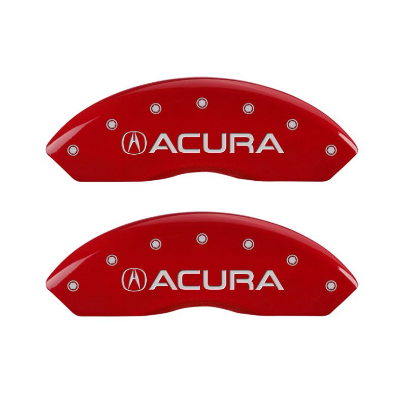 MGP 4 Caliper Covers Engraved Front & Rear Acura Red finish silver ch-Caliper Covers-MGP-MGP39001SACURD-SMINKpower Performance Parts