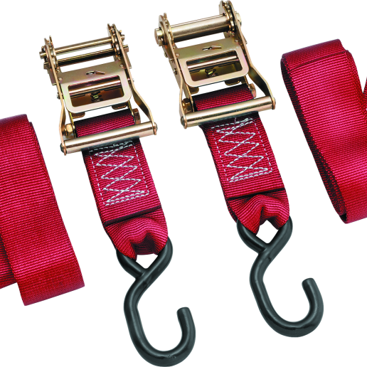 BikeMaster 2x84in Ratchet Tiedown Pair - Red