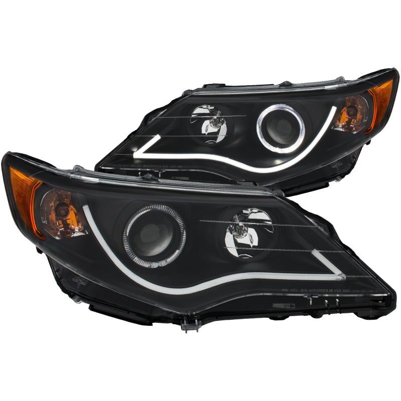 ANZO 2012-2013 Toyota Camry Projector Headlights w/ Halo Black-Headlights-ANZO-ANZ121512-SMINKpower Performance Parts
