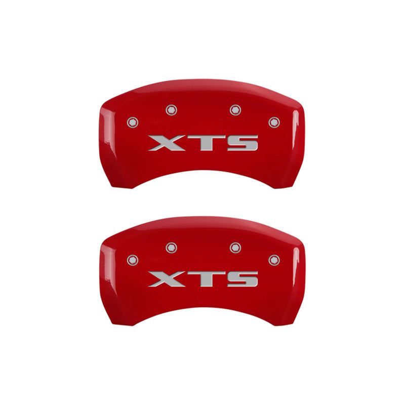 MGP 4 Caliper Covers Engraved Front Cadillac Engraved Rear XTS Red finish silver ch-Caliper Covers-MGP-MGP35008SXTSRD-SMINKpower Performance Parts
