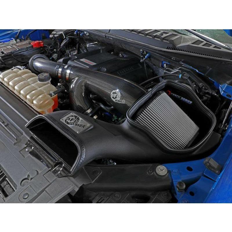 aFe 17-20 Ford F-150/Raptor Track Series Carbon Fiber Cold Air Intake System With Pro DRY S Filters - SMINKpower Performance Parts AFE57-10010D aFe