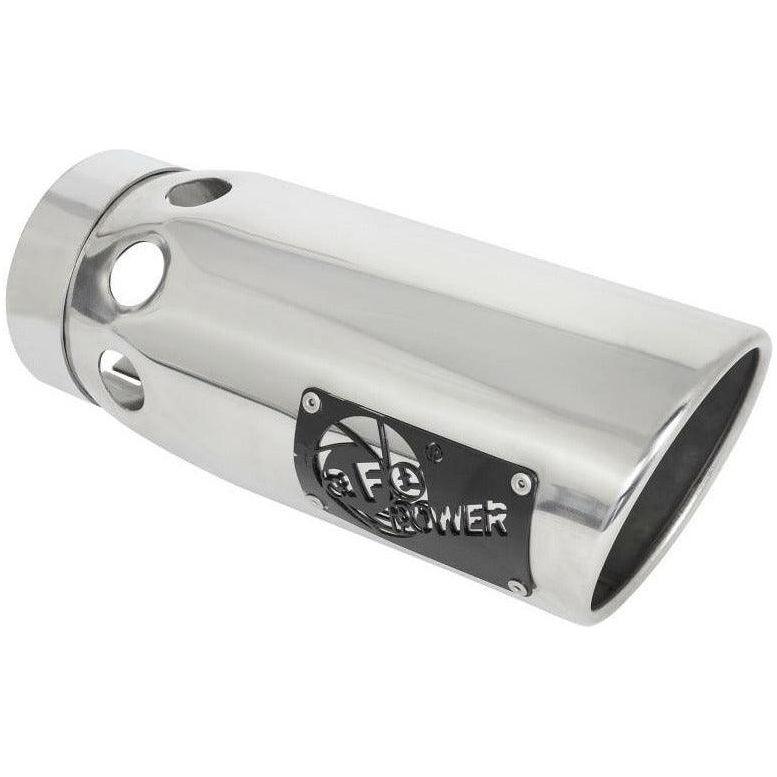 aFe Large Bore-HD 5 IN 409 SS DPF-Back Exhaust System w/Polished Tip 20-21 GM Truck V8-6.6L - SMINKpower Performance Parts AFE49-44125-P aFe