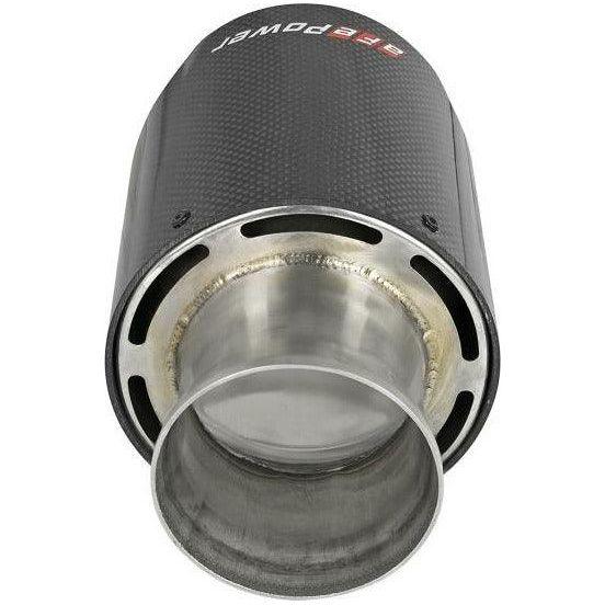 aFe MACH Force-XP 4-1/2in Carbon Fiber OE Replacement Exhaust Tips - 15-19 Dodge Charger/Hellcat - SMINKpower Performance Parts AFE49C32068-C aFe