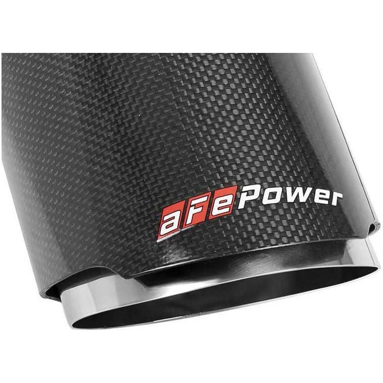 aFe MACH Force-XP 4-1/2in Carbon Fiber OE Replacement Exhaust Tips - 15-19 Dodge Charger/Hellcat - SMINKpower Performance Parts AFE49C32068-C aFe