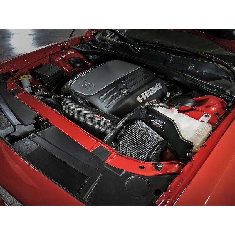aFe POWER Magnum FORCE Carbon Fiber Stage 2 Track Series Pro Dry S CAIS - 11-18 Dodge Challenger V8 - SMINKpower Performance Parts AFE51-12162-C aFe