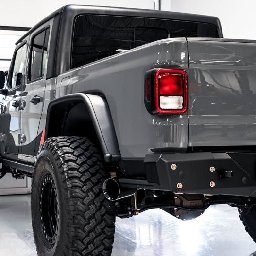 AWE Tuning 20-21 Jeep Gladiator JT 3.6L Tread Edition Cat-Back Single Side Exhaust - Diamond Blk Ti