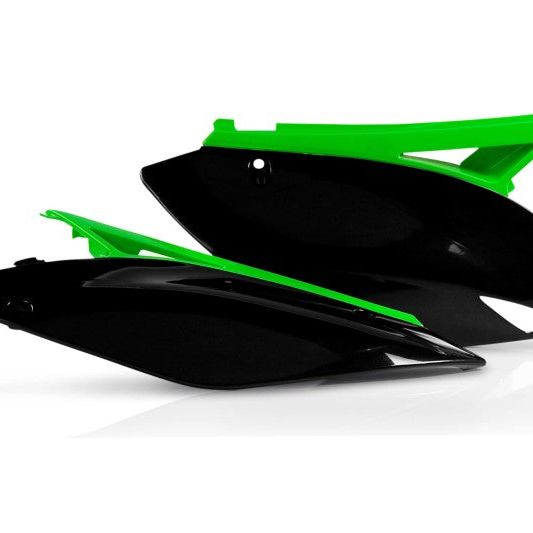 Acerbis 09-12 Kawasaki KX250F/ KX450F Side Panels - Black/Green-Plastics-Acerbis-ACB2141730215-SMINKpower Performance Parts