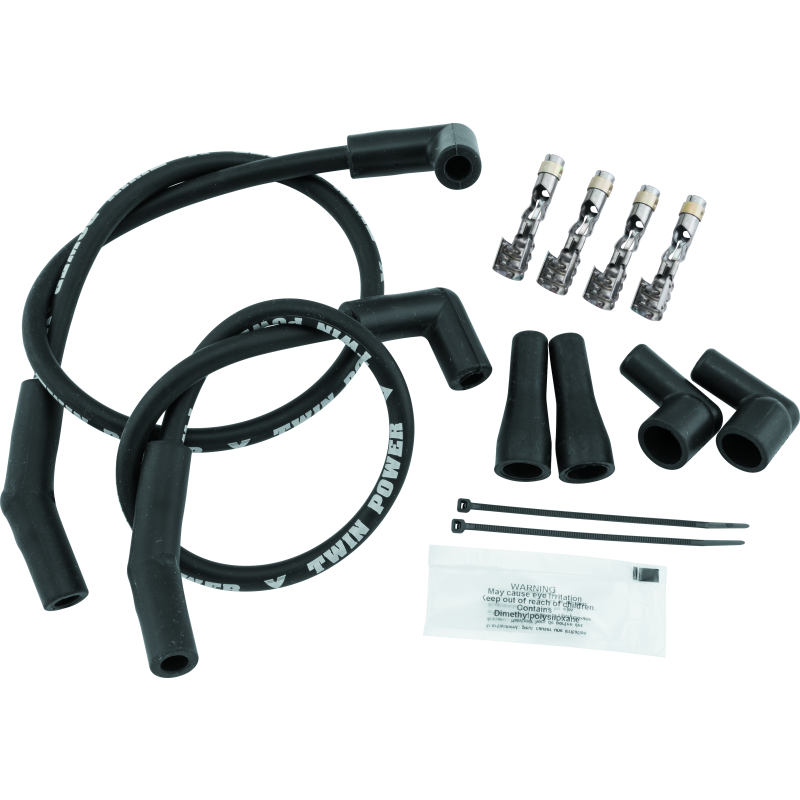 Twin Power Universal Custom Fit Black Ignition Wire Set