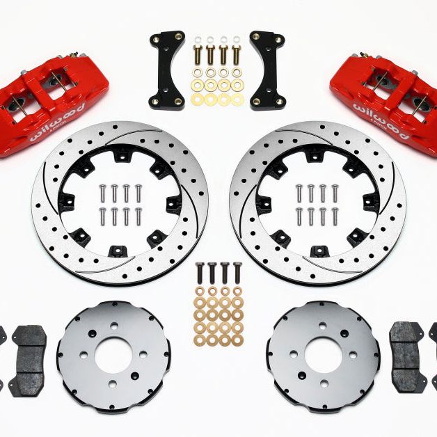 Wilwood Dynapro 6 Front Hat Kit 12.19in Drilled Red 94-01 Honda/Acura w/262mm Disc-Big Brake Kits-Wilwood-WIL140-10735-DR-SMINKpower Performance Parts
