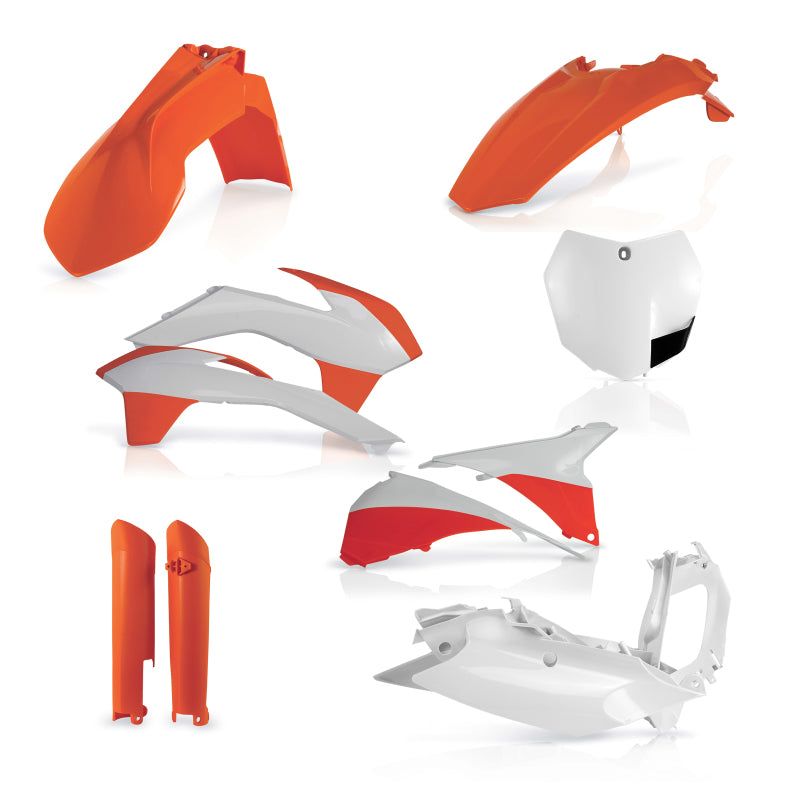 Acerbis 13-14 KTM SX/SX-F/XC/XC-F 125-450 Full Plastic Kit - Orange/White