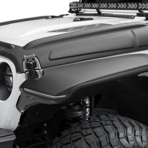 Bushwacker 07-18 Jeep Wrangler JK/JKU Trail Armor Hood Armor (3pc Set) - Tex. Black