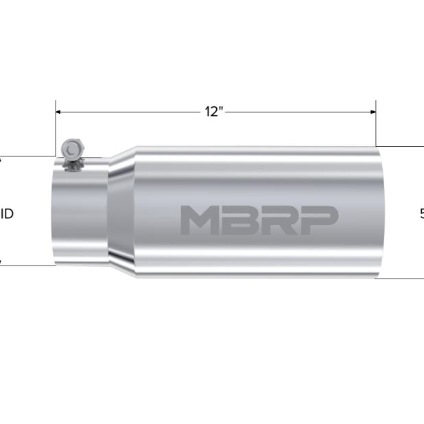 MBRP Universal Tip 5 O.D. Dual Wall Straight 4 inlet 12 length