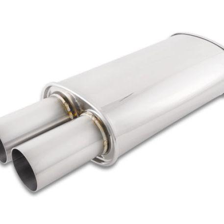 Vibrant Streetpower Oval Muffler w/3.00in Round Straight Cut Tip (3.00in Inlet)