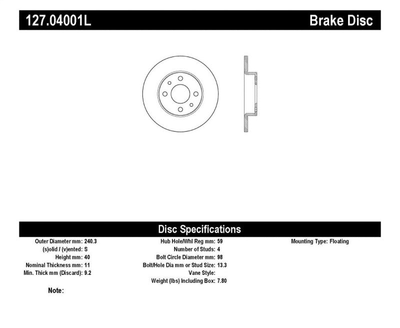 StopTech Slotted & Drilled Sport Brake Rotor