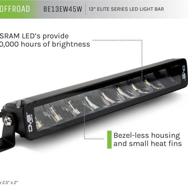 DV8 Offroad Elite Series 13in Light Bar 45W Flood/Spot LED