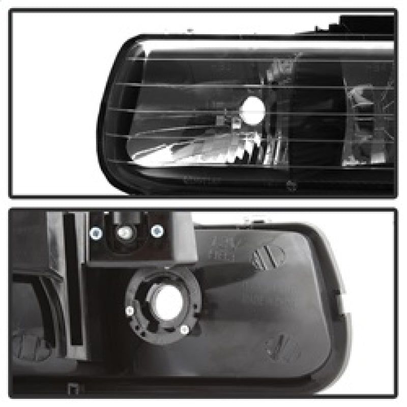 Xtune Chevy TahOE 00-06 Amber Crystal Headlights w/ Bumper Lights Black HD-JH-CSIL99-SET-AM-BK-Headlights-SPYDER-SPY5064219-SMINKpower Performance Parts