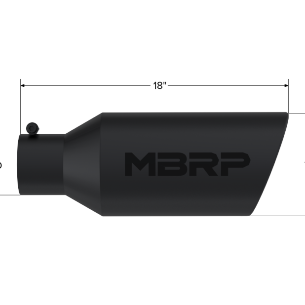 MBRP Universal Exhaust Tip 7in O.D. Rolled End 4in Inlet 18in Length - Black