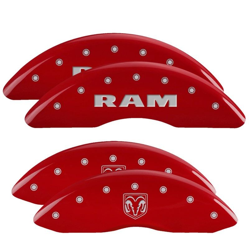 MGP 4 Caliper Covers Engraved Front RAM Engraved Rear RAMHEAD Red finish silver ch-Caliper Covers-MGP-MGP55002SRMHRD-SMINKpower Performance Parts