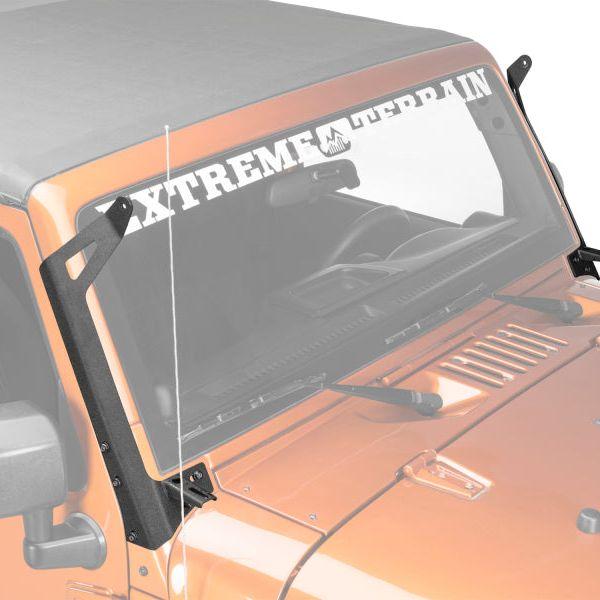 Raxiom 07-18 Jeep Wrangler JK 50-Inch LED Light Bar Windshield Mount w/ Auxiliary Bracket