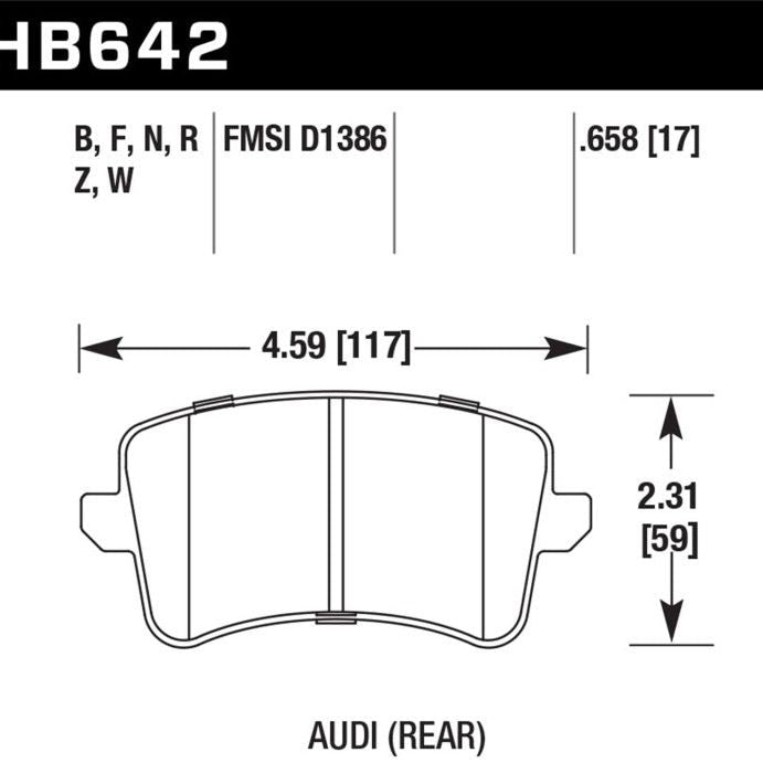 Hawk 2009-2016 Audi A4 HP+ Street Rear Brake Pads