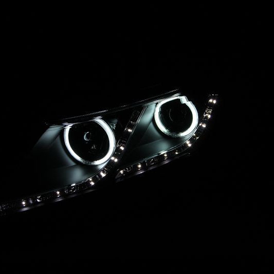 ANZO 2011-2013 Kia Optima Projector Headlights w/ Halo Black (CCFL)-Headlights-ANZO-ANZ121460-SMINKpower Performance Parts