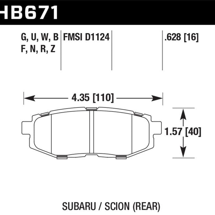 Hawk 13 Scion FR-S / 13 Subaru BRZ/10-12 Legacy 2.5 GT/3.6R HT-10 Race Rear Brake Pads