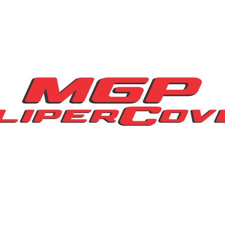 MGP 4 Caliper Covers Engraved Front & Rear With stripes/Dodge Red finish silver ch