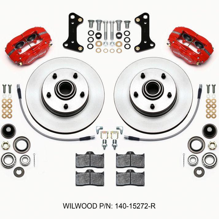 Wilwood Forged Dynalite-M Front Kit 11.00in 1 PC Rotor&Hub Red 67-69 Camaro 64-72 Nova Chevelle