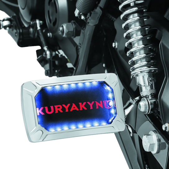 Kuryakyn Nova Curved Horizontal Mount Side License Plate Holder Chrome