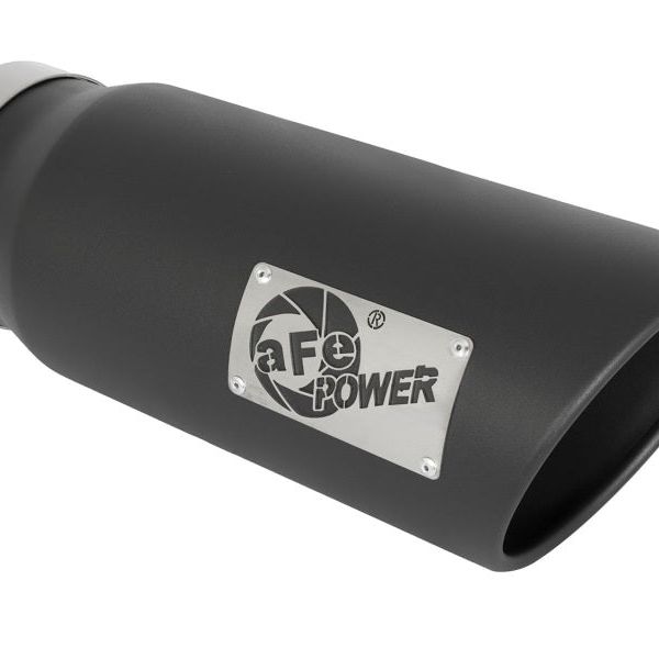 aFe Power MACH Force-Xp 5in In x 6in Out x 15in L Bolt-On 409 SS Exhaust Tip - Black-Catback-aFe-AFE49T50601-B15-SMINKpower Performance Parts
