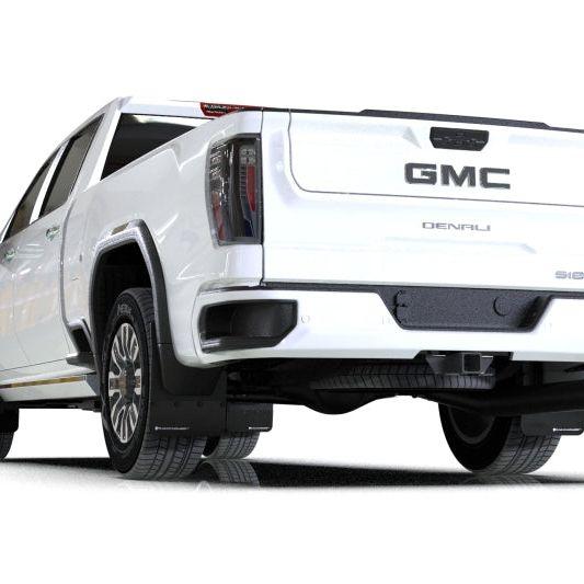 Rally Armor 20-24 GMC Sierra 2500/3500 HD Denali Black Mud Flap w/Metallic Black Logo