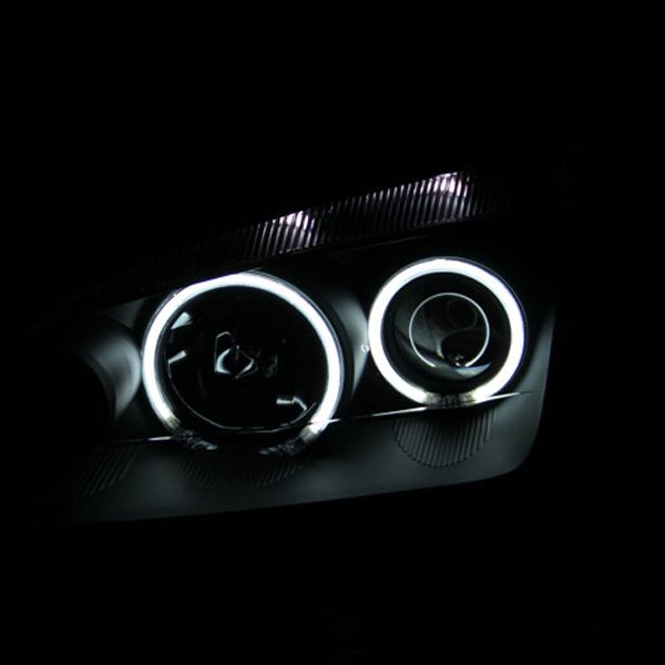 ANZO 2005-2007 Ford Focus Projector Headlights w/ Halo Black-Headlights-ANZO-ANZ121198-SMINKpower Performance Parts