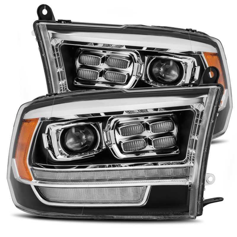 AlphaRex 09-18 Dodge Ram 2500 LUXX LED Proj Headlights Plank Style Black w/Activ Light/DRL-Headlights-AlphaRex-ARX880526-SMINKpower Performance Parts