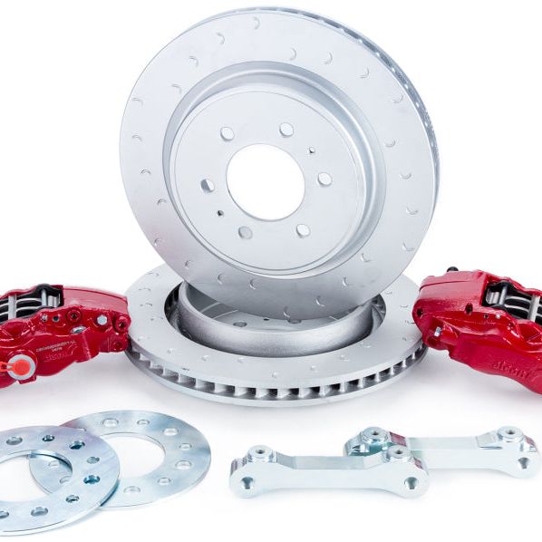 Alcon 10-14 & 17-18 Raptor/09-17 F150 360x32 Rotors 4-Piston Red Rear Brake Kit w/o Elect Park Brake