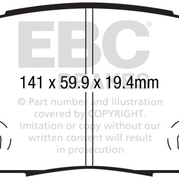 EBC 2015+ Fiat 500X 1.4L Turbo Yellowstuff Front Brake Pads