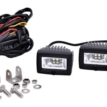 KC HiLiTES C-Series C2 LED 2in. Backup Area Flood Light 20w (Pair Pack System) - Black-Light Bars & Cubes-KC HiLiTES-KCL519-SMINKpower Performance Parts