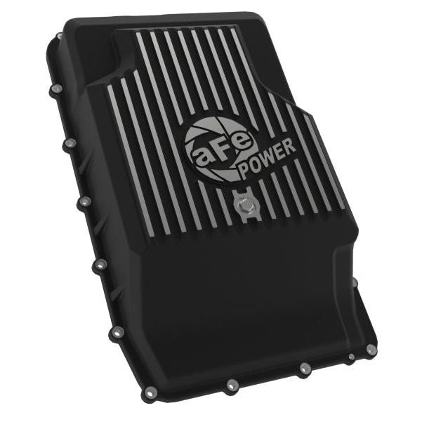 aFe 17-24 Ford F-150 10R60/10R80 Pro Series Rear Transmission Pan Black w/ Machined Fins - SMINKpower Performance Parts AFE46-71330B aFe