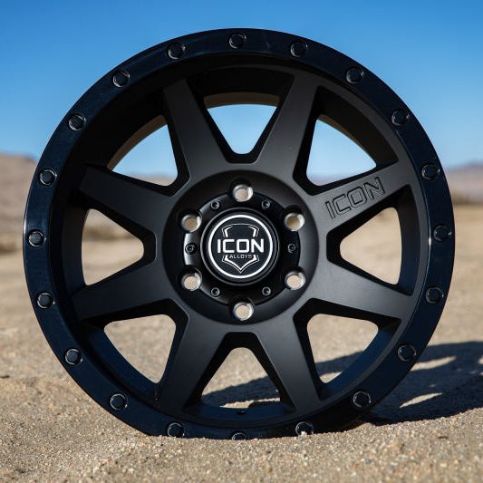 ICON Rebound 18x9 6x5.5 0mm Offset 5in BS 106.1mm Bore Double Black Wheel