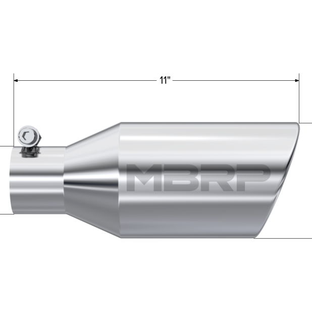 MBRP Universal Tip 4.5 O.D. Angle Rolled End 2.5 Inlet 11in Length - T304