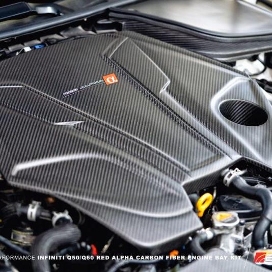 AMS Performance Infiniti 17+ Q60 / 16+ Q50 3.0TT Alpha Matte Carbon Engine Cover