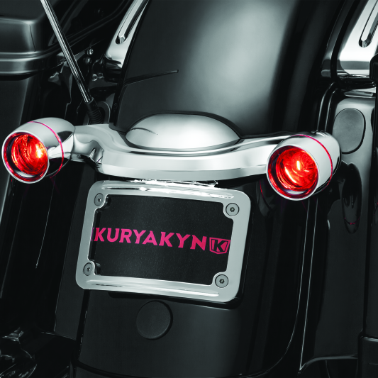 Kuryakyn Curved License Plate Mount Chrome