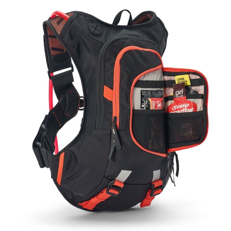 USWE Moto Hydro Hydration Pack 8L - Black/Factory Orange-Bags - Hydration Packs-USWE-USW2083438-SMINKpower Performance Parts