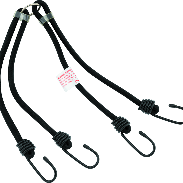 BikeMaster 24in Heavy Duty 4-Hook Bungee - Black