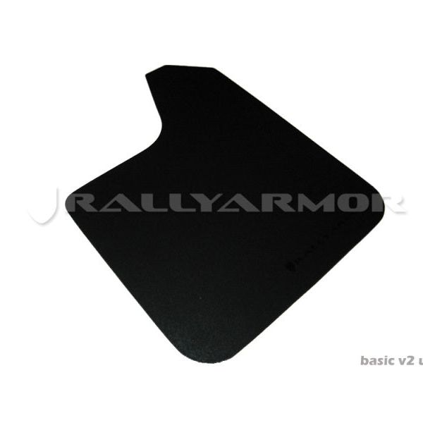 Rally Armor Universal Fit (No Hardware) Basic Black Mud Flap w/ Blue Logo