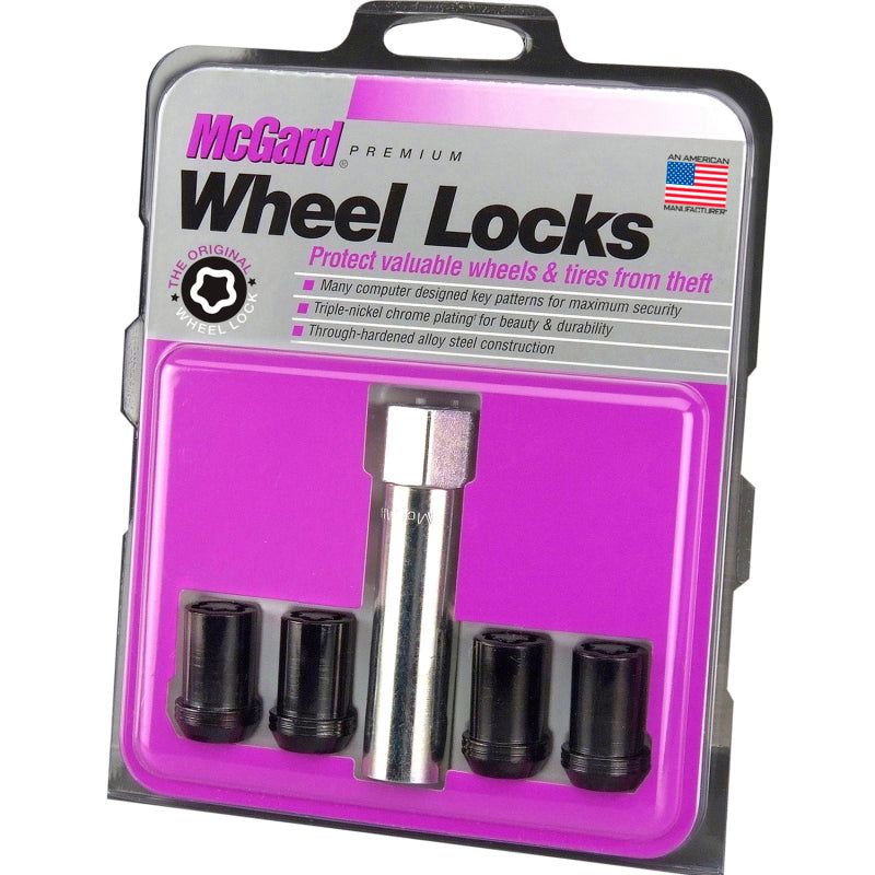 McGard Wheel Lock Nut Set - 4pk. (Tuner / Cone Seat) M12X1.25 / 13/16 Hex / 1.24in. Length - Black-Lug Nuts-McGard-MCG25354-SMINKpower Performance Parts