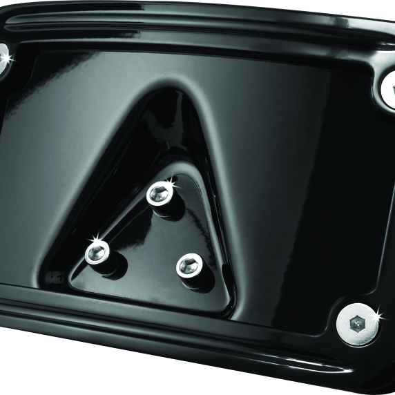 Kuryakyn Curved Laydown License Plate Frame Gloss Black