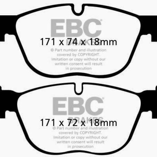 EBC 07-10 BMW X5 3.0 Ultimax2 Front Brake Pads