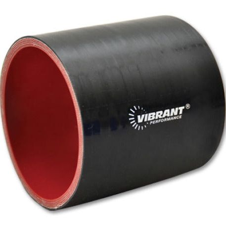 Vibrant 4 Ply Reinforced Silicone Straight Hose Coupling - 4in I.D. x 3in long (BLACK)