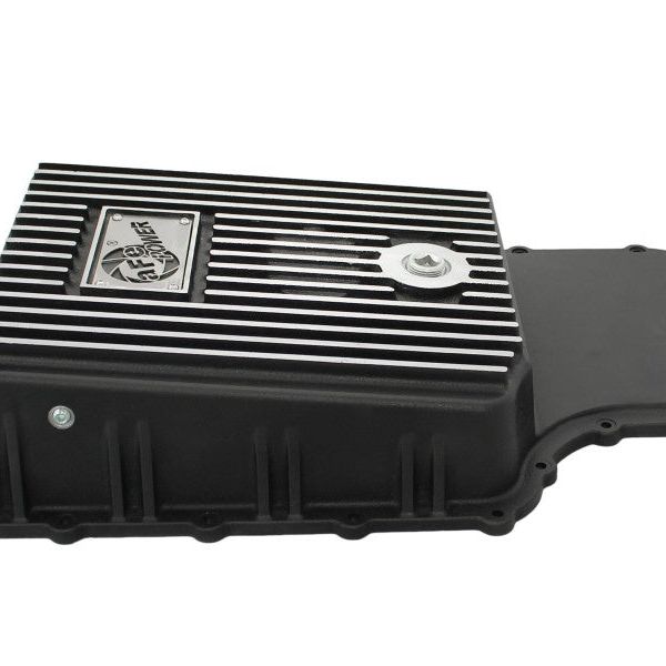 aFe Power Transmission Pan Black Machined 11-14 Ford 6R140 Trucks V8 6.7L (td)-Diff Covers-aFe-AFE46-70182-SMINKpower Performance Parts