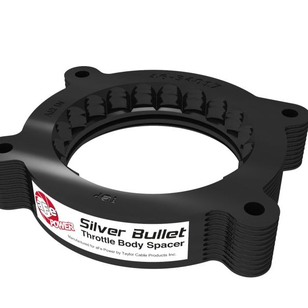 aFe 2020 Vette C8 Silver Bullet Aluminum Throttle Body Spacer / Works With Factory Intake Only - Blk-Throttle Body Spacers-aFe-AFE46-34017B-SMINKpower Performance Parts